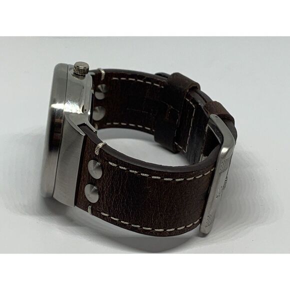 FRYE FR00004-02 Men's Brown Leather Analog Cream Dial Quartz Wrist Watch LW8 - Picture 12 of 12